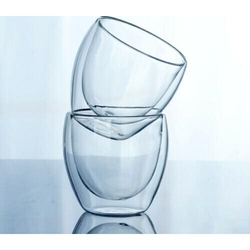 1pc Double-walled Glass Coffee Mug Heat Resistant 150-450ml Clear Insulated Thermal Tea Water Cup Drinkware Fashion New