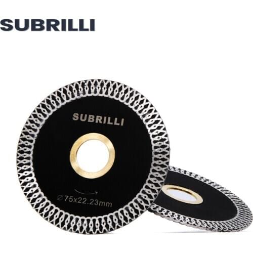 SUBRILLI 3 Inch 75mm Diamond Saw Blade For Tile Ceramic Granite Marble Wave Style Diamond Cutting Disc Aggressive Circular Saw