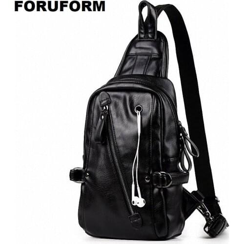 New Male Chest Bag Fashion Leisure Waterproof Man PU Leather Summer Short Trip Messenger Shoulder Bag For Teenager Bag LI-2403