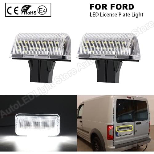 2Pcs LED License Number Plate Light For Ford Transit MK6 MK7 1985-2013 For Ford Transit Connect 2002-2013 OEM#4388111,173284