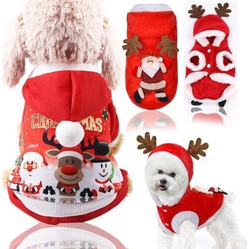 Warm Yorkshire Terrier Clothes Roupa Cachorro Puppy Christmas Clothes Hoodie For Dog Fleece Sportswear Clothing Supplies