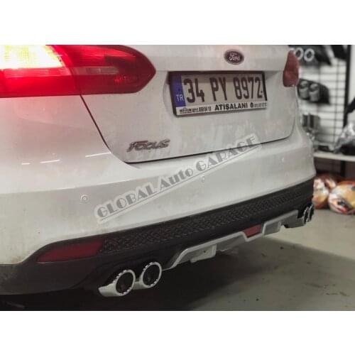 For Ford Focus 3 Sedan 2010 2011 2012 2013 2014 2015 2016 2017 2018 Diffuser Rear Bumper Extension Attachment Car Styling Auto