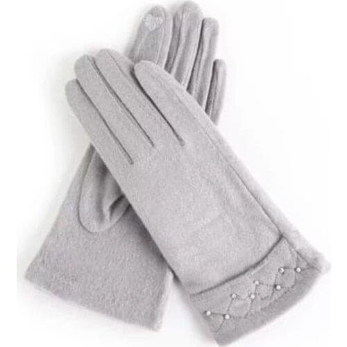 Winter warm gloves, ladies cashmere wool casual fashion gloves, split finger driving gloves, touch screen D90