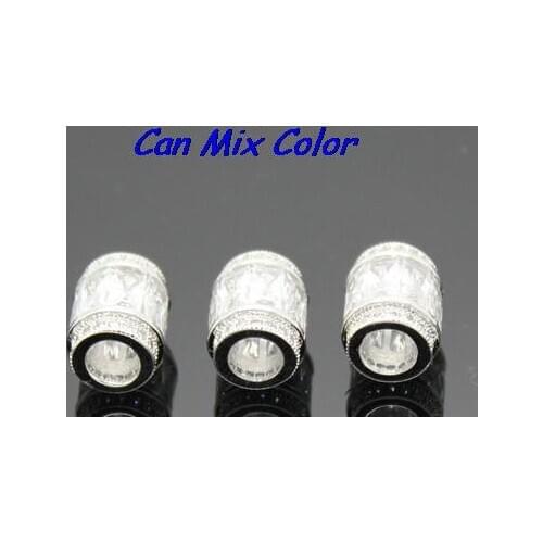 11mm*9mm Findings Diamante Zircon micro pave spacer Boutique Micropave Round Shape Beads inlay Brass bdg34e crystal