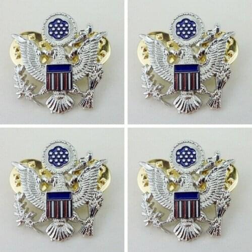 4PCS WWII US ARMY OFFICER SHOULDER EAGLE SMALL BADGE INSIGNIA PIN SILVER CLASSIC military Store