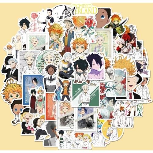 50PCS The Promised Neverland Sticker laptop suitcase Waterproof Graffiti Sticker DIY Bike Luggage Skateboard