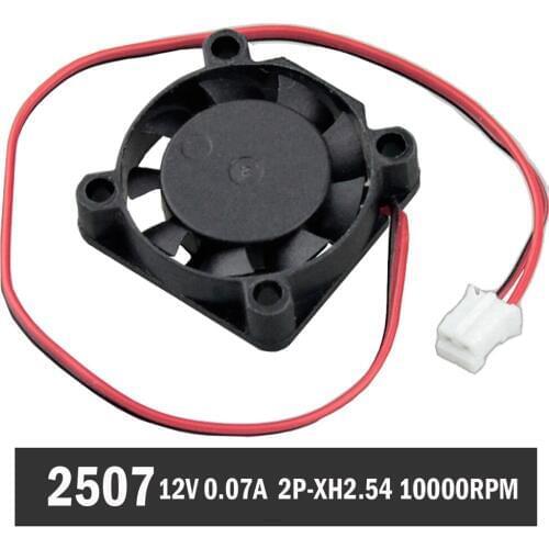 500Pcs Gdstime 25mm 25x25x7mm 2507S DC 12V 2-Pin Cooler Brushless Chipset Heatsink Mini Cooling Fan 2507