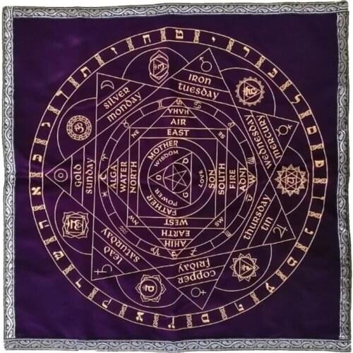 58x58cm Art Tarot Pagan Altar Tablecloth Divination Cards Square Table Cover Board Game Velvet Cloth Decor