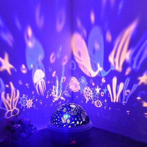 8 Colors Rotating Star Projector Night Light Luminaria Ocean Lamp Baby Night Sleeping Nursery Lamp For Baby Kids Christmas Gift