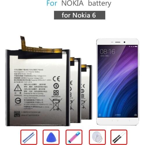 3000mAh HE316 Battery For Nokia 6 Nokia6 N6 TA-1000 TA-1003 TA-1021 TA-1025 TA-1033 TA-1039 Mobile Phone