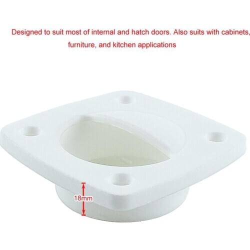 White Plastic Flush Sliding Door Handle Hatch Pull Marine Boat Accs , Durable