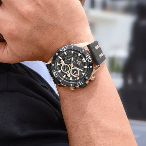 NAVIFORCE Mens Military Sports Watches Waterproof Fashion Silicone Strap Wristwatch Male Date Clock Luxury Brand Luminous Watch