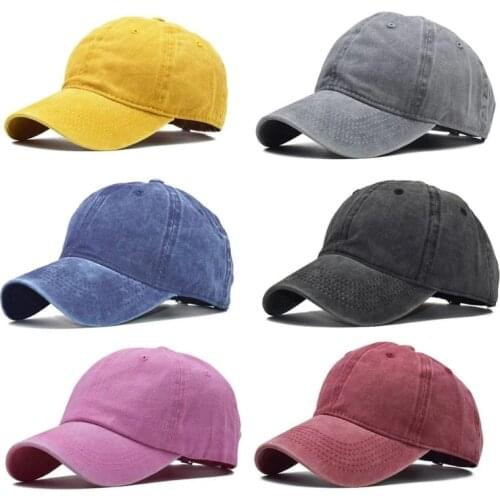 Washed Cotton Pure Color Board Kids Baseball Cap Children Hip Hop Boys Girls Hat
