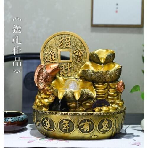 2020 Home Shop Company Bring wealth Good Luck Money Drawing money Fortune gold fish JU BAO PEN FENG SHUI Decorative art statue