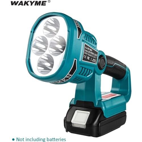 WAKYME LED Camping Lantern Flashlight Work Light Outdoor Fishing Emergency Lighting Hand Lamp 14.4V-20V for Makita DML812