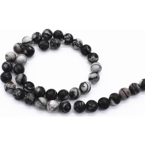 Hot Sale 8mm Natural Black Agate Beads Handmade Bracelet Necklace Jewelry Accessories Wholesale Strand