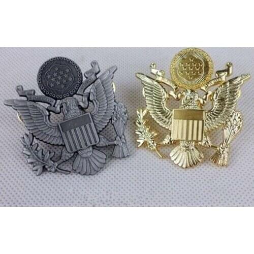 Hi-Q TWO WW2 WWII US ARMY OFFICER CAP EAGLE BADGE INSIGNIA CLASSIC MILITARY - World military Store