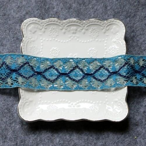 2 yard Crocheted Webbing Cotton Lace Floral Ribbon for Handmade Sewing Christmas Easter Wedding Deco Gift Packing