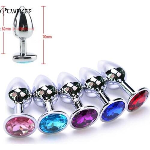 Intimate Metal Anal Plug With Crystal Jewelry Smooth Touch Butt Plug No Vibrator Anal Bead Anus Dilator Anal Toys for Men/Women