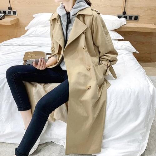 Женские двубортные тренчи Johnature China At AliExpress