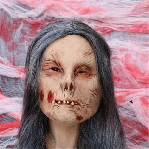 Halloween Dress Up Mask Horror Grimace Mask Old Lady Old Granny Old Man Latex Headgear Devil Old Woman Mask