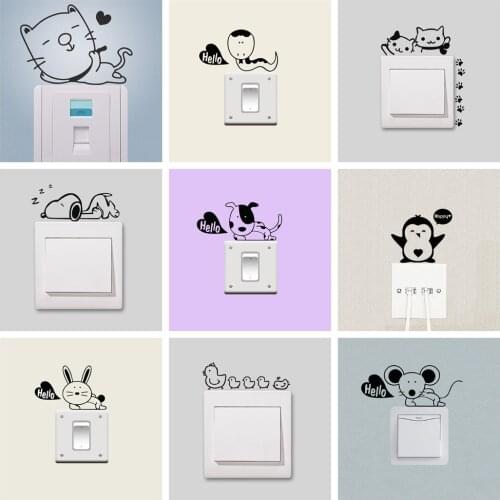 Colorful dog Wall Decal Art Vinyl Stickers Stick Creative Pattern Mural Art Vinyl Decals