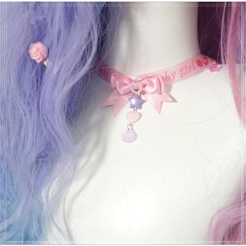 Sweet Baby Girl necklace Lolita Ribbon Bowknot Choker Girl Women Necklace Jewelry B1472