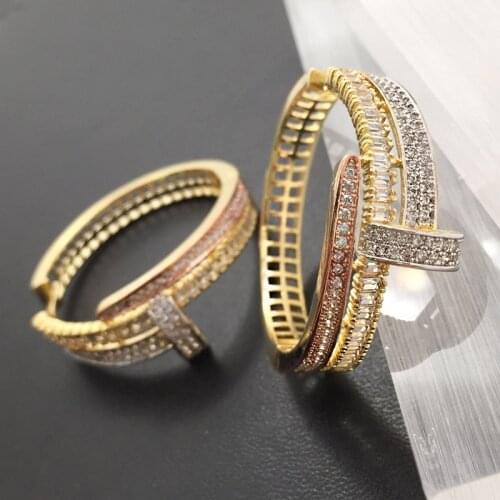 Vanifin Fashion Jewelry Big Ear Loops Micro Plated Romantic Wedding Birthday Earrings Neoteric Bridal Daily Best Gift