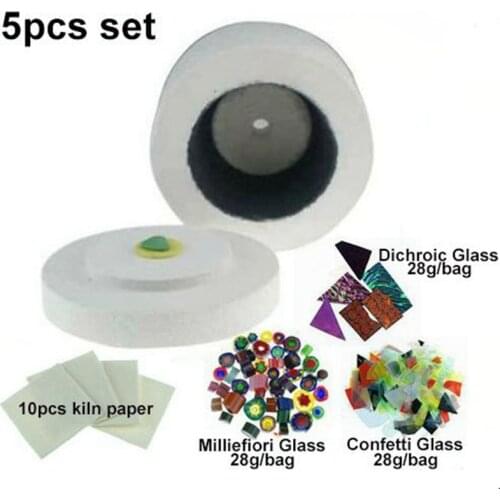Top Glass Jewelry Tools Set 5items/lot Mini Kiln kit Glass Fusing Kiln For Begginer Best Microwave Kiln kits