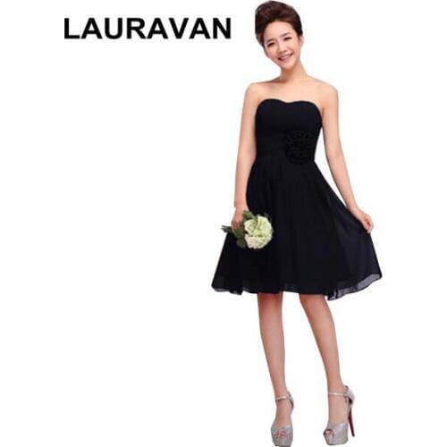 Special occasion cheap pageant formal country blue hot pink yellow lace up back short black gown bridesmaid dresses new in 2020