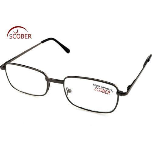 = SCOBER Natural Crystal Reading Glasses = !TWO PAIRS! Full-Rim High-Quality Alloy Frame Men Women Spectacles +1 +1.5 To +4