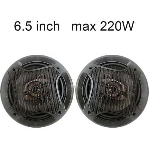 One pair 6.5 inch coaxial car speaker audio stereo loudspeaker support bass tweeter function max music power 220W