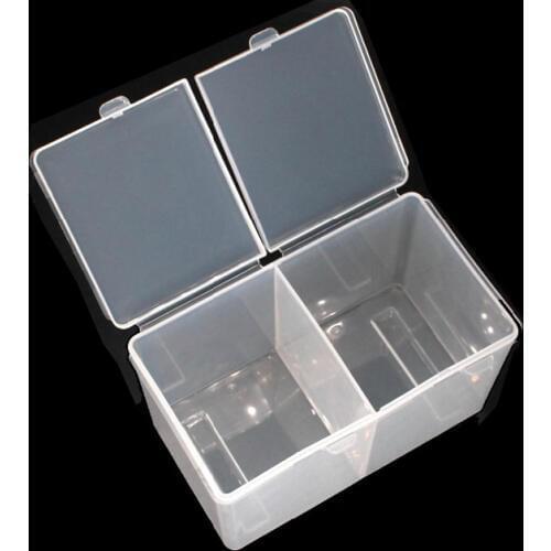 Double Grids Transparent Cotton Sheet Container Storage Case Makeup Organizer Make-up Cotton Pad Box Cotton swab Box