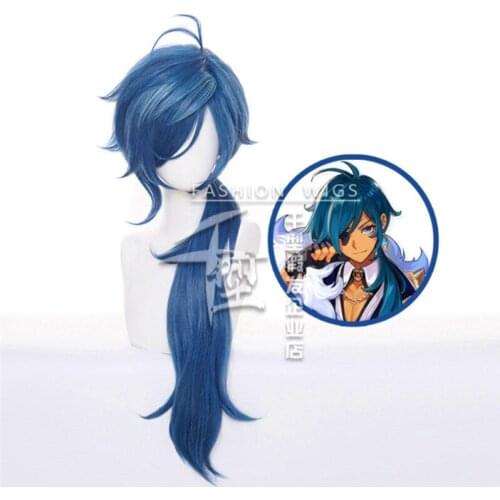 Kaeya Wig Mixed Blue Hair Wig Game Anime Genshin Impact Project Cosplay Hair Synthetic Cosplay Wig 90cm