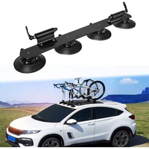 Suction Cup Bike Rack for Car Roof Top Sucker Bike Rack Quick Release Aluminium Alloy Bike Carrier with Sucker for 2 Bikes