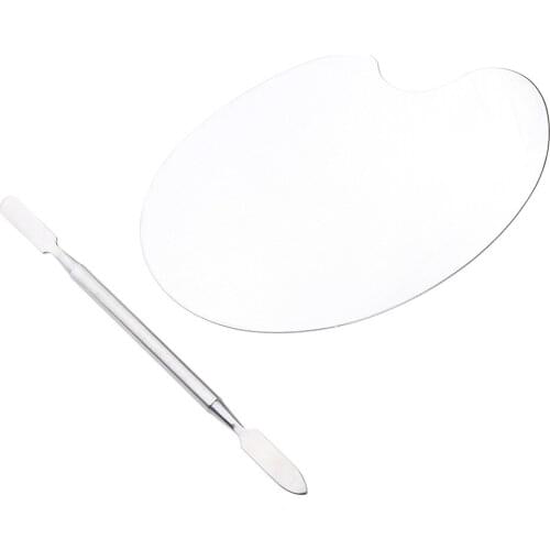2pcs Pro Nail Art Makeup Palette Steel Spatula Cosmetics Gel Mixing Tools
