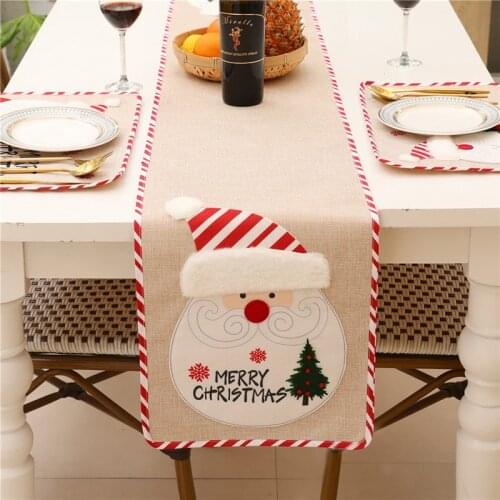 Christmas Linen Table Runner Snowman Santa Tablecloth Table Mat Christmas Decorations For Home Table Decor Navidad 2022 Natal