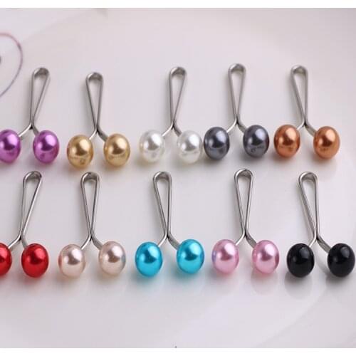 100pcs Headscarf Shawl Scarf Lady Muslim Scarf Hijab Clips Pearl Scarf Brooch Pin Black Mixed Colors