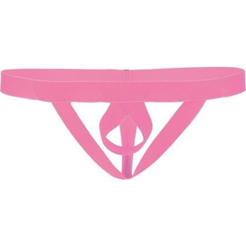 Mens Open Butt Crotchless T-back Thong Bottom Hot Lingerie Underwear Suspensory Jockstrap Low Rise Stretchy Briefs Underpants