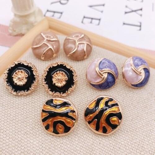 Retro Palace Classic Earrings Drip Glaze Contrast Splicing Enamel Vintage For Women Party Travel Jewelry