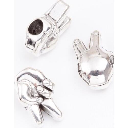 YEPENGFEI 10pcs Scattered beads Tibetan silver beads jewelry alloy beads fit Chamilia bracelet DIY js2106