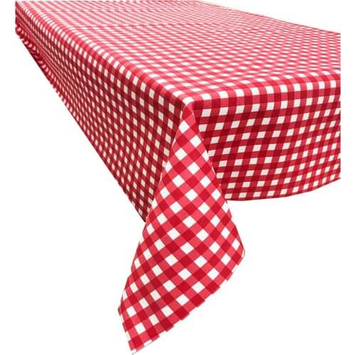 Zeren Home Cube Red Plaids Carefree Table Cloth 160x160 cm