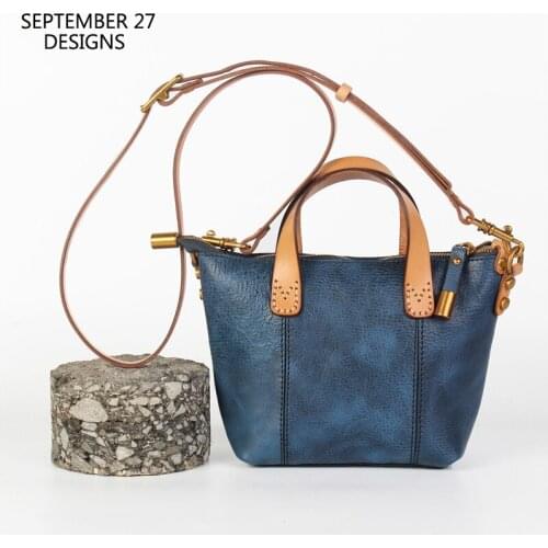 Lady Retro Mini Messenger Bag Genuine Leather Luxury Handmade Women Small Crossbody Shoulder Satchels Handbag Vintage Shell Tote