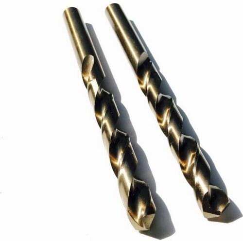 2PCS/pack 11*142mm TIN coated CNC grinded HSS M35 Co5% twist drill bits straight Shank for hard SS/steel/cast steel iron alum