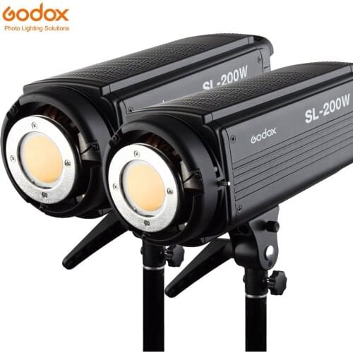 2x Godox SL-200W 200Ws 5600K Studio LED Continuous Photo Video Light Lamp w/ Remote