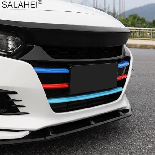 3 Color Front Kidney Grill Grille Cover Clip Trim Strips Grill Cover Decoration Stickers For Honda ACCORD 10 Accessories