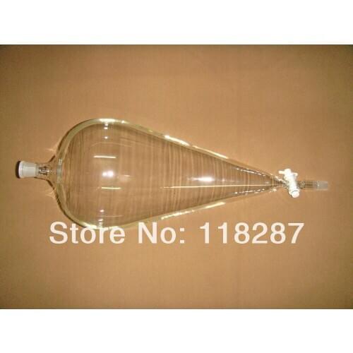5000ml,24/29,Pyriform Separatory Drop Funnel with 24/29 ground joint ,PTFE stopcock,Glass stopper,Lab Separatory funnel