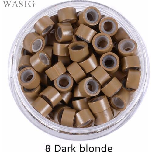 5000Pcs 5mm Silicone Lined Micro Rings Links Beads for I Tip Hair Extension Tools 1# Black . 9 Colors Optional