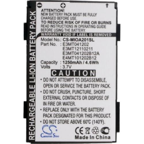 Cameron Sino 1250mAh battery for MEDION MD95762 MD96700 MD96710 MDPNA 15000 for MITAC Mio 180 A200 A201 A220 P128 P300 P340