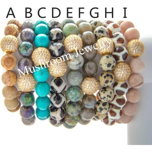Amazonite labradorite Boho Stone Bead Bracelet Gold Bead Bracelet Gold Ball Bracelet Zircon Bracelet